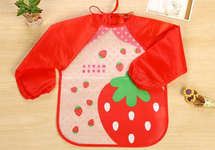 Leuke Cartoon Slabbers Lange Mouw Art Schort Dier Kiel Kinderen Bib Burp Kleding Zachte Voeden Eet Peuter Waterdichte Baberos