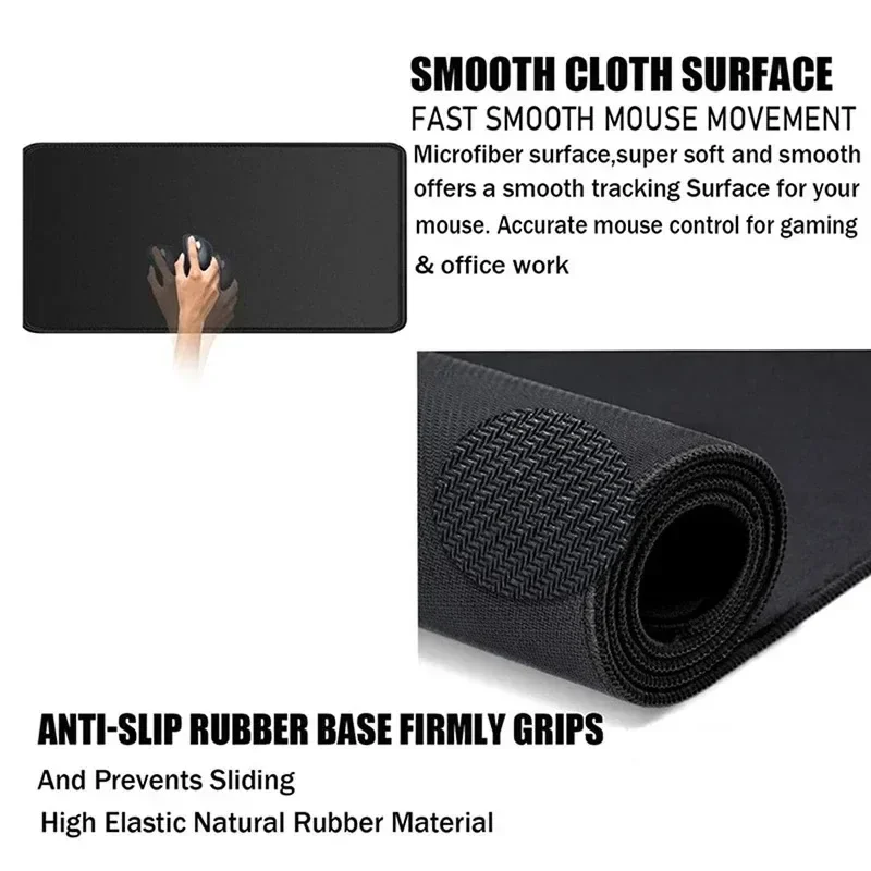Japanese Clouds Mouse Pad Kawaii Black Desk Mat Office Carpet Large Gaming Mousepad Non-Slip Rubber Laptop Computer Accessories