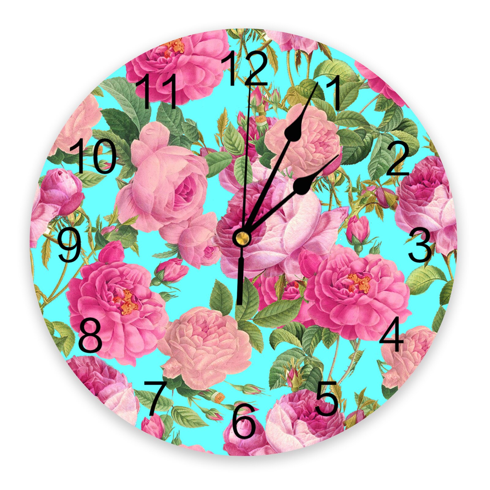 Vintage Bloemen Wandklok 30 cm