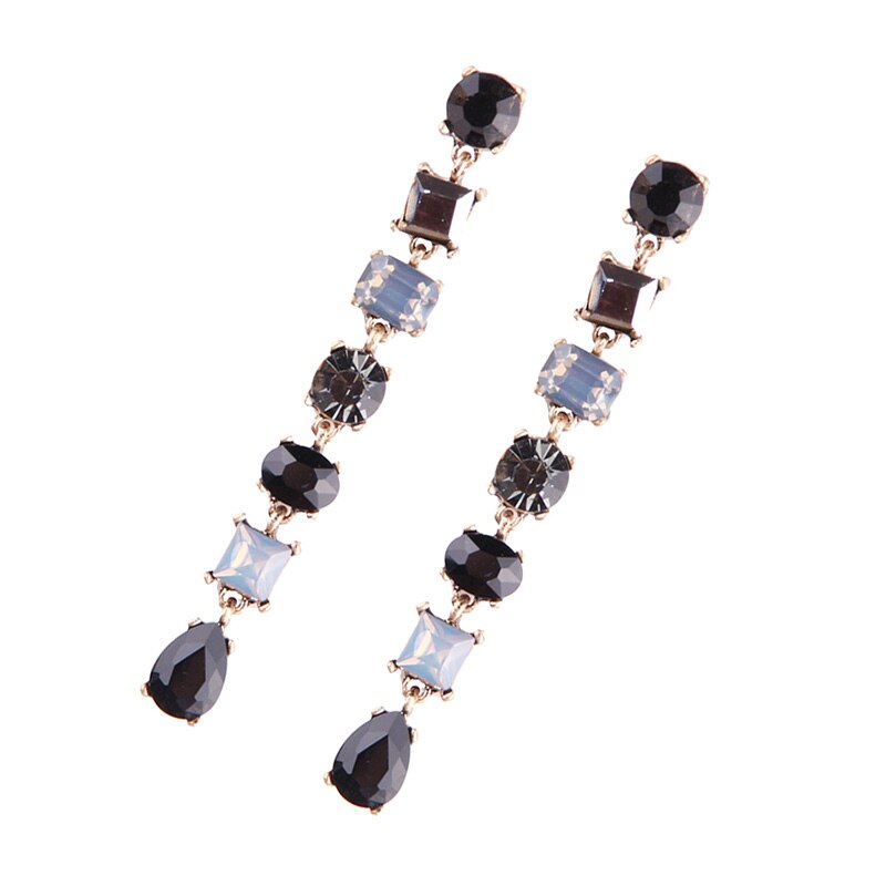 Dvacaman Long Crystal Beads Earrings for Women Banquet Rhinestone Statement Earrings Jewelry: 8