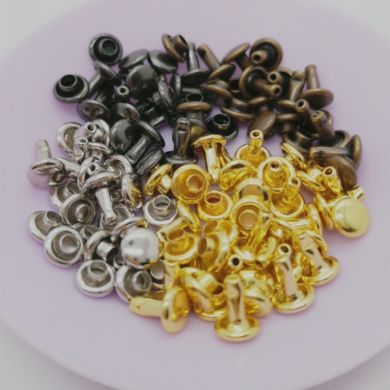 Mini remaches de doble cara para ropa, accesorios de costura, de cuero, bricolaje, Punk, 5mm, 60 set/lote