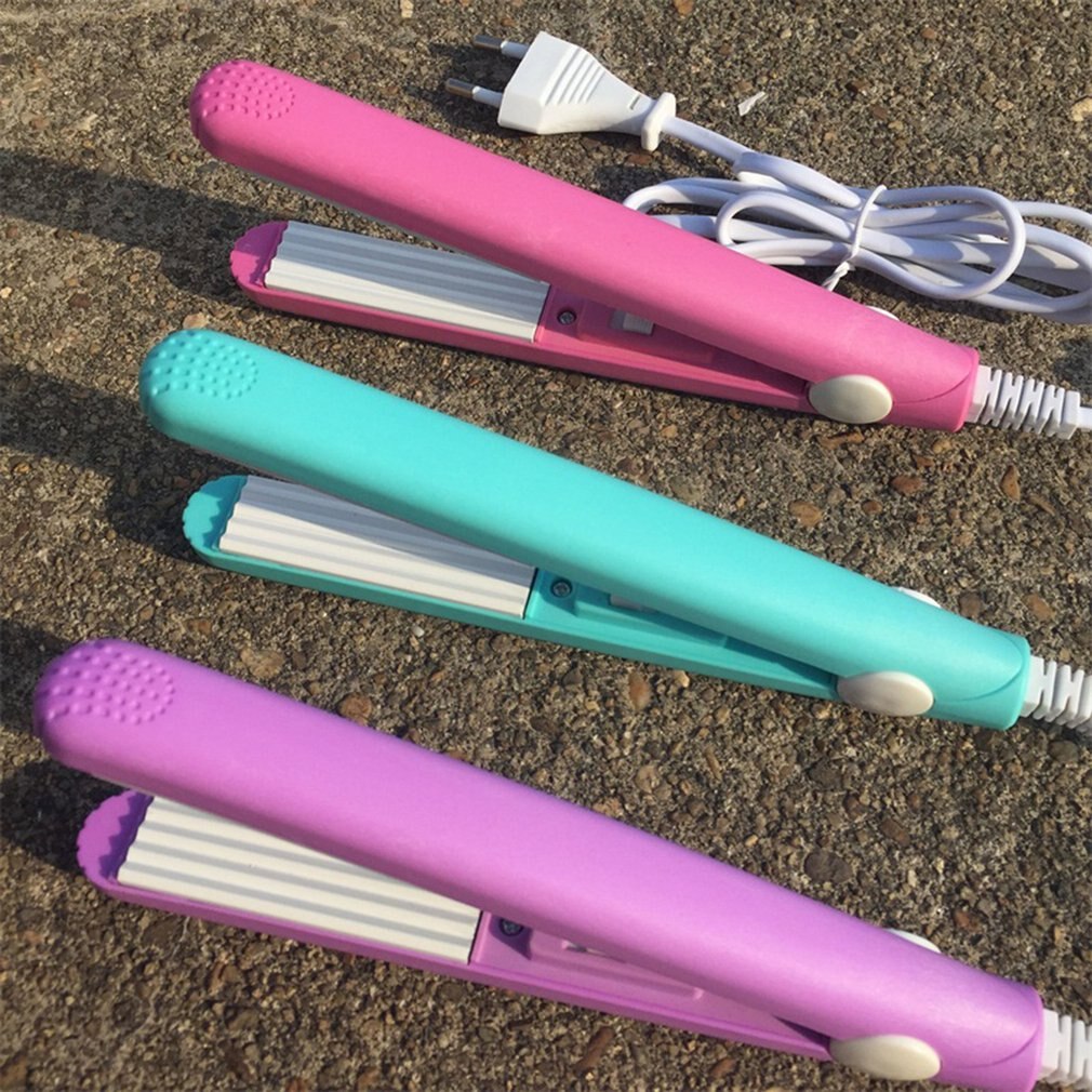 mini rettetang jern keramisk rette bølgeblikk krølltang stylingverktøy hårkrøll rosa lilla blå