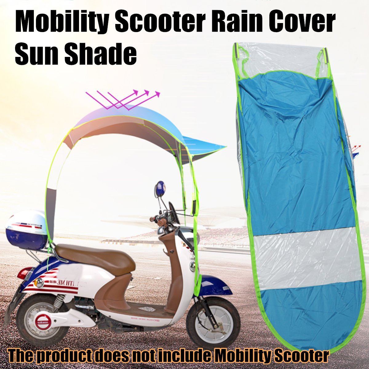 Sombrilla de protección solar para patinete eléctrico, cubierta de protección contra la lluvia y el viento, para vehículo eléctrico, 280x70cm