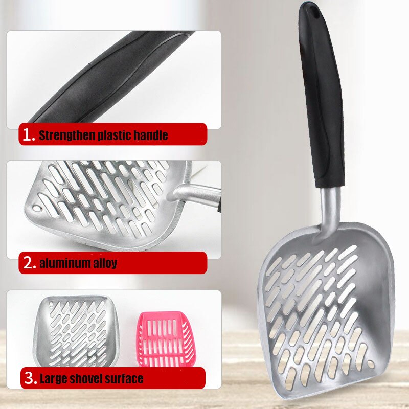 Łopatka robić kociego żwirku metalowa szufelka na odpadki kupa ze stali nierdzewnej zwierzę domowe łopata robić piachu urządzenia robić oczyszczania toalet dla kotów miot szufelka