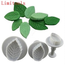 Cake Rose Leaf Plunger 3Pcs Fondant Decorating Sugar Craft Mold Cutter Cake Decorating Gebak Cookie Cake Tools