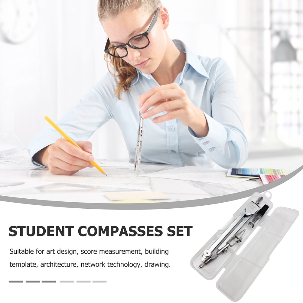 Compas de géométrie pour étudiants, 2 pièces, outils d'enseignement des maths, fournitures de dessin