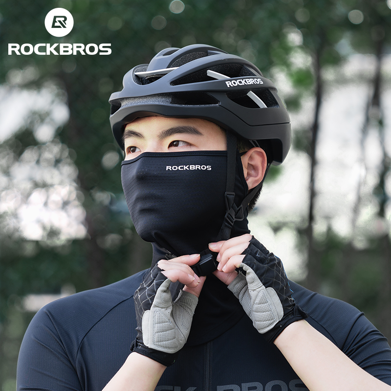 ROCKBROS-mascarilla de seda helada para verano, Anti-UV, cubierta facial de secado rápido, Bandana de protección solar, protección transpirable para el cuello, bufanda para colgar en la oreja