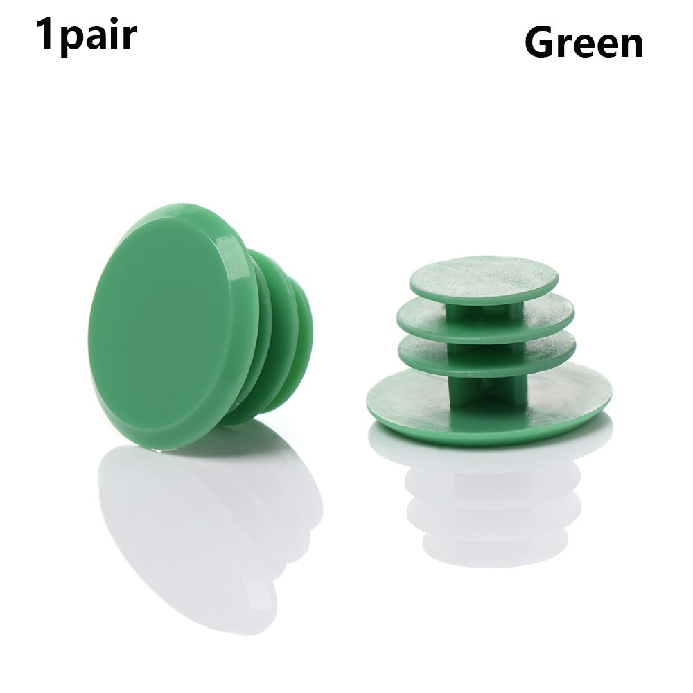 1Pair Bicycle Plastic Handles Caps Colorful Stoppers Handlebar Grip End Plugs Road Bike Grips Cycling Accessories: Green