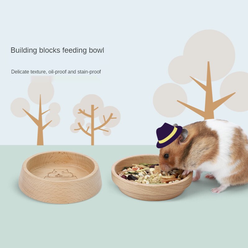 Bol en hêtre naturel pour Hamster, bol d&#39;alimentation pour petits animaux, plat de nourriture pour Hamster, Rat nain, Chipmunk, accessoires
