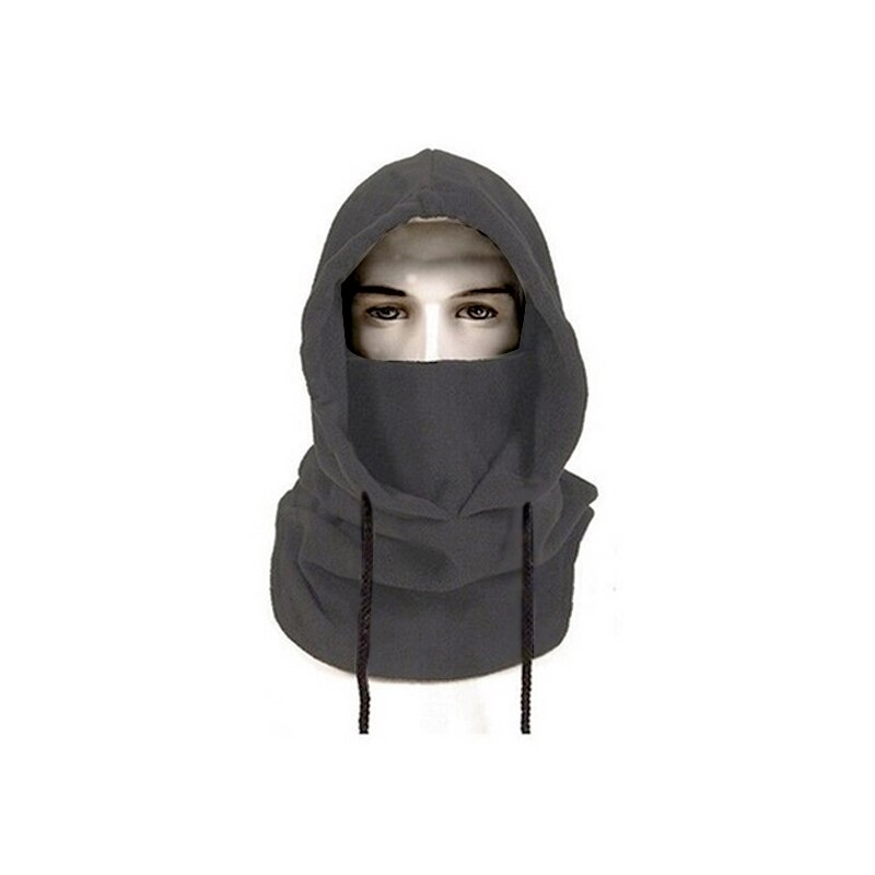 Máscara de invierno ajustable con cuello de pasamontañas y capucha para ciclismo deportivo accesorios de motos para hombres y mujeres: Grey