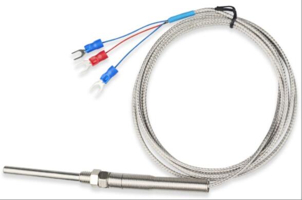 Pt100 type 100mm termoelement 3 leder 0-400c termisk motstand temperatursensor kabellengde 1m/2m/3m/4m/5m