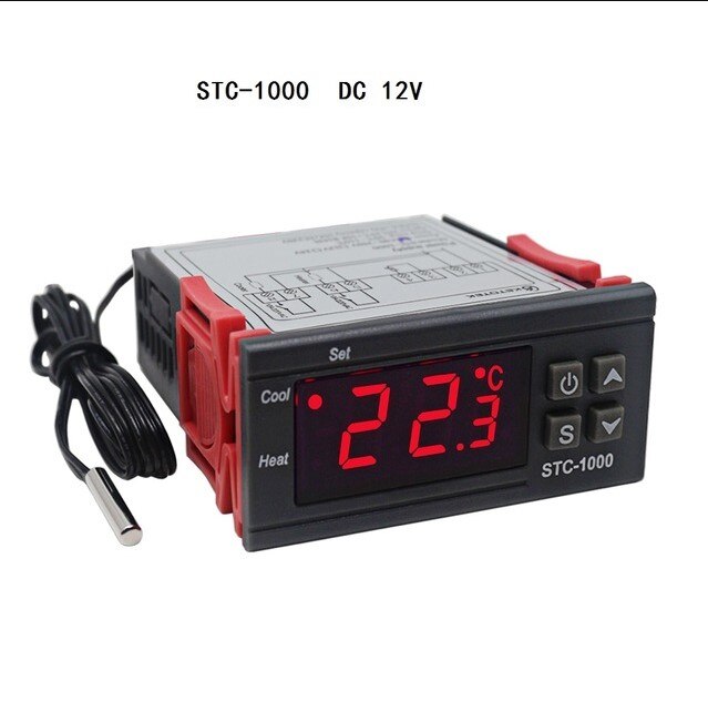 Digitale Temperatuurregelaar Thermostaat Thermoregulator Incubator Relais Led 10A Verwarming Cooling STC-1000 Stc 1000 12V 24V 220V: 12V