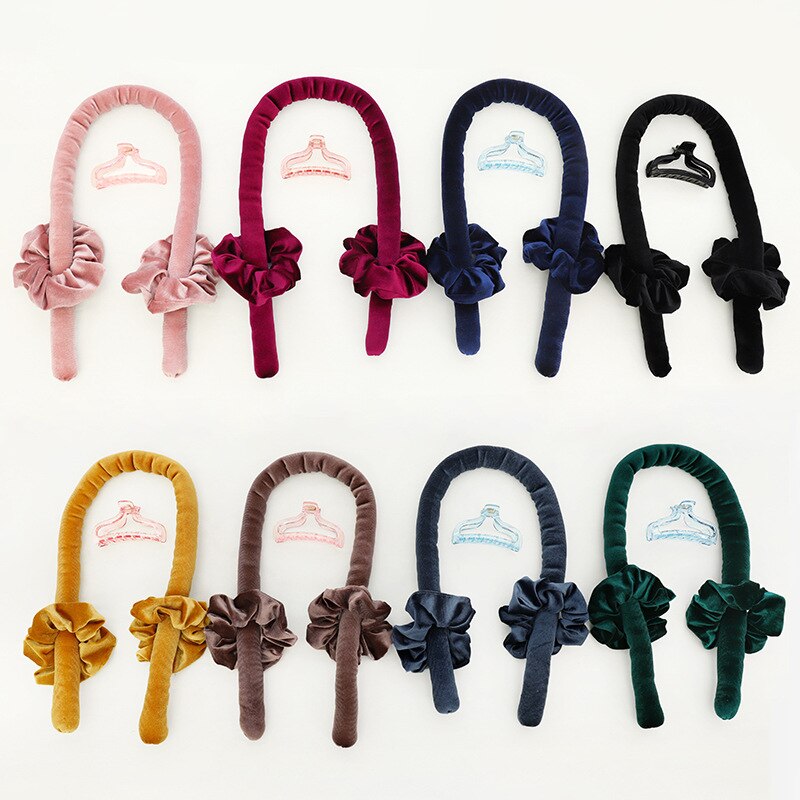 Bigoudi sans chaleur pour cheveux, ensemble de 3 pièces de produits de beauté bouclés, fer à friser en velours, outils de coiffure magiques