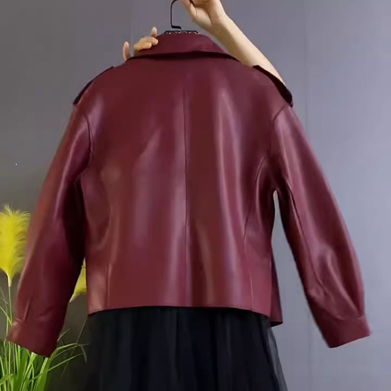 Cappotto in pelle Oversize donna autunno nuova giacca da motociclista retrò sciolto a maniche lunghe Casual corto di lusso in pelle PU Outwear