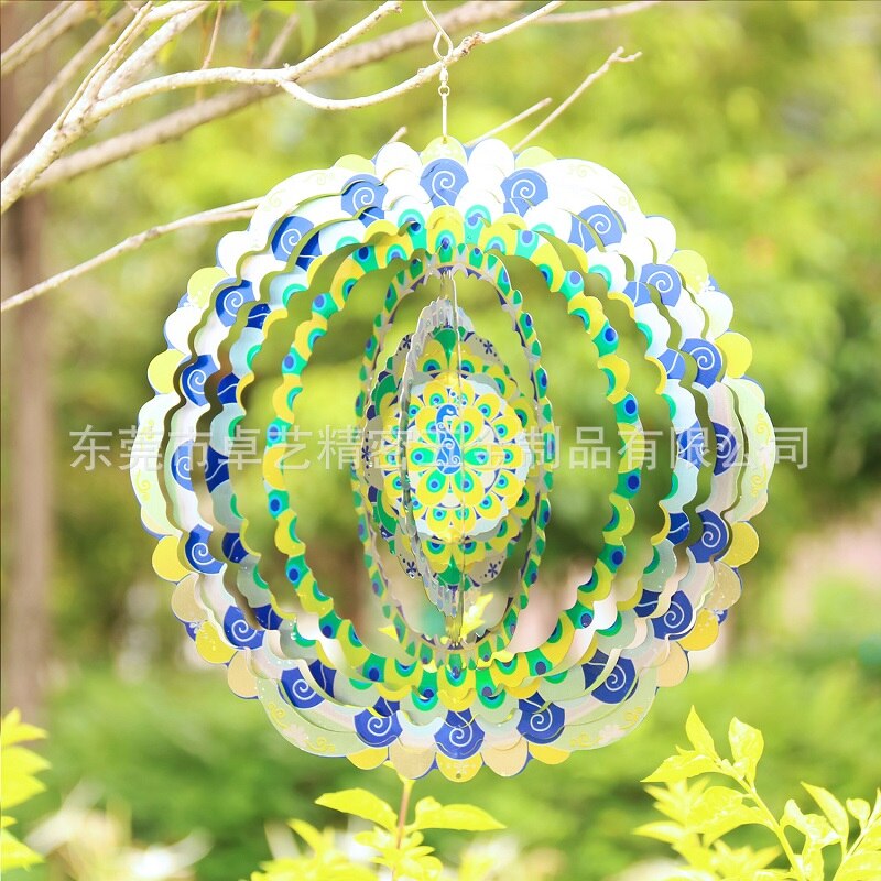 3D Stainless Steel Metal Sculptures Wind Spinners Hanging Decorations For Outdoor Garden Yard Art