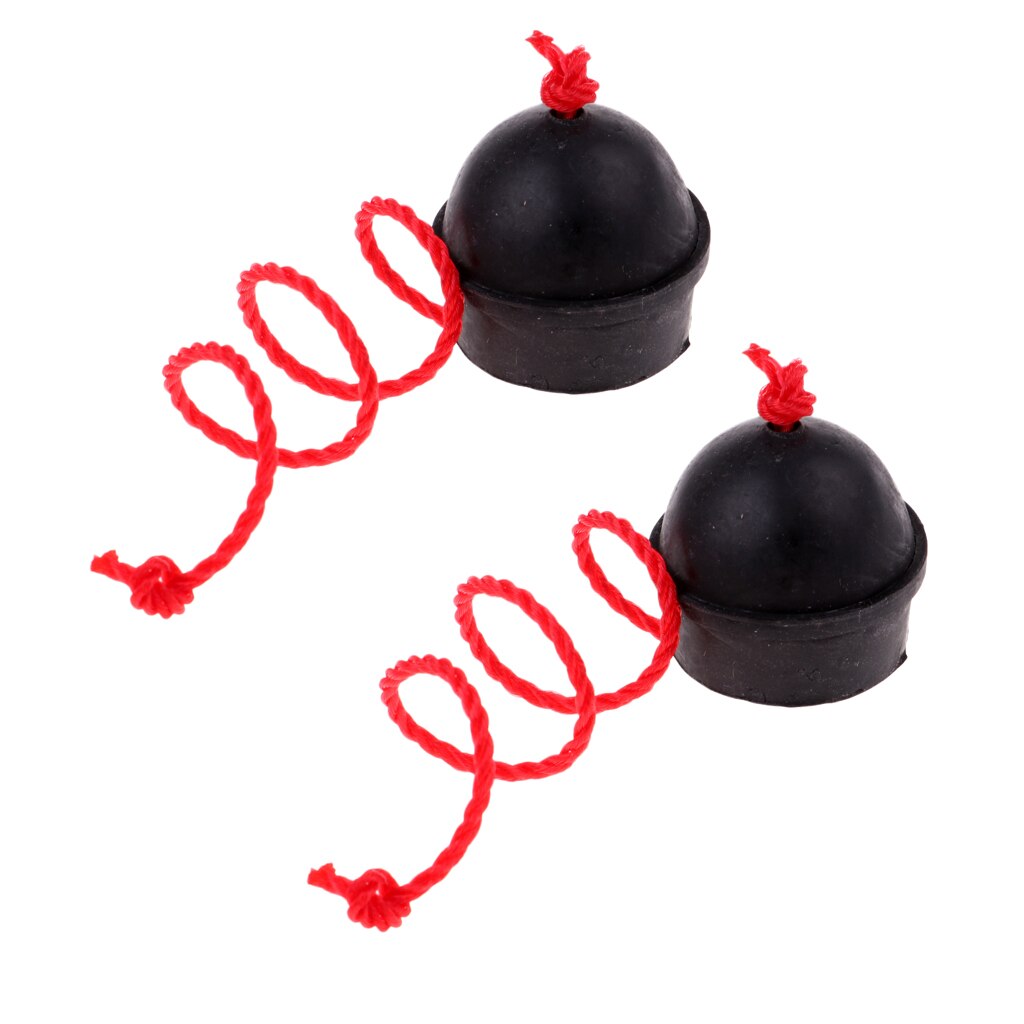 2Pcs Pool Snooker Billiard Cue Pool Table Chalk Holder Black Rubber Holder With String Attachment