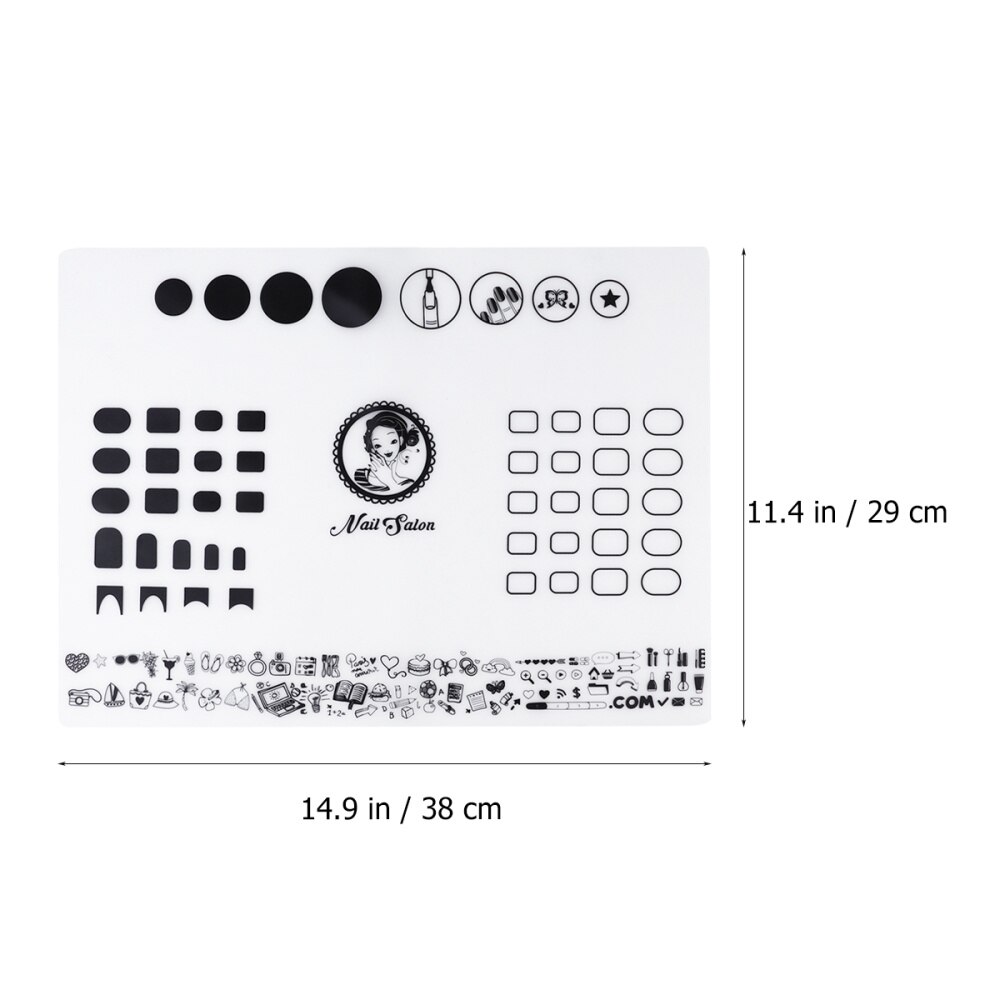 Nails Silicone Mat Nail Art Stamping Mats Manicure Mat Nail Polish Coloring Practice Pad Nail Sticker Guide Printing Table Cover