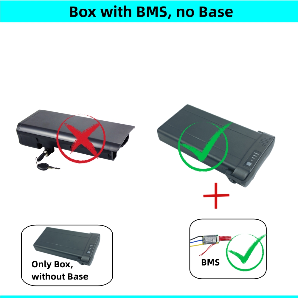 City Bike Faltrad E-Bike Batteriekasten Gehäuse Gehäuse Gepäckträger 24 V 36 V E-Bike Batteriekasten Montagesockel keine Batterie: Licht Grün