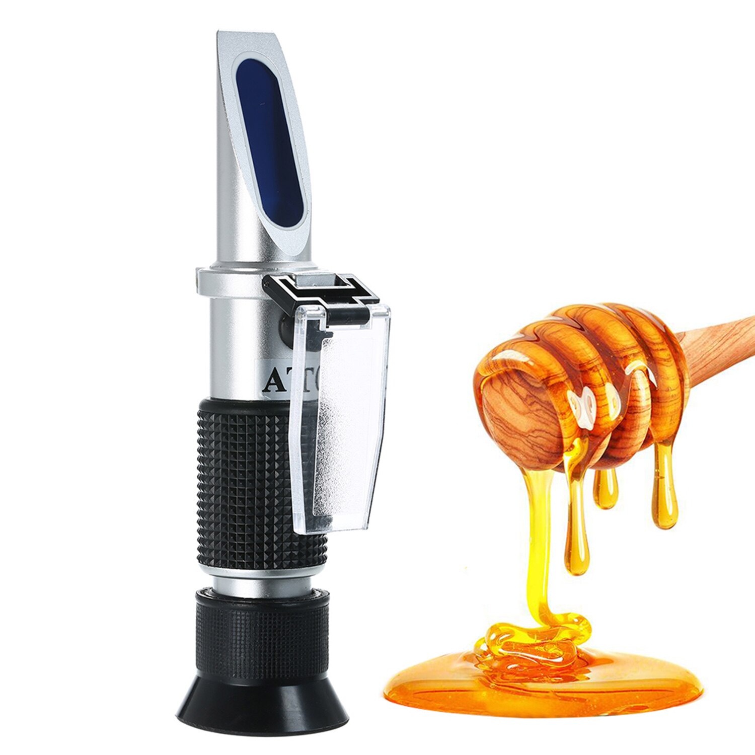 3-in-1 Honey Refractometer for Honey Moisture, Brix Scale Range Handheld Honey Moisture Tester ATC Refractometer