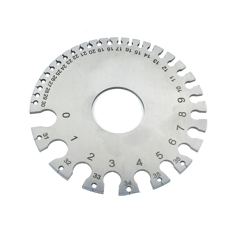 0-36 Round Wire Gauge Weld Diameter Gauge Welding Inspection Stainless Steel Inch Inspection A.W.G Gauges American Standard