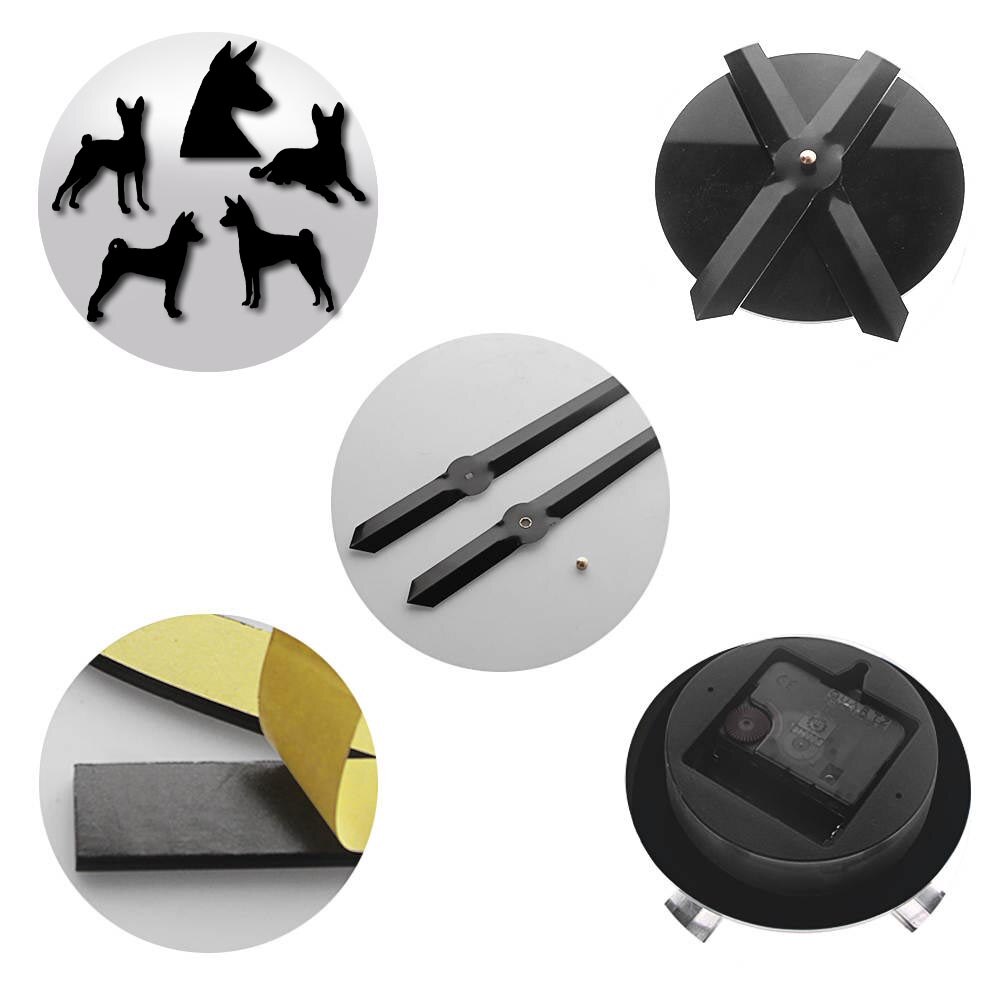 Basenji-Reloj de pared de estilo africano para perros, pegatinas de pared para reloj de sala de estar