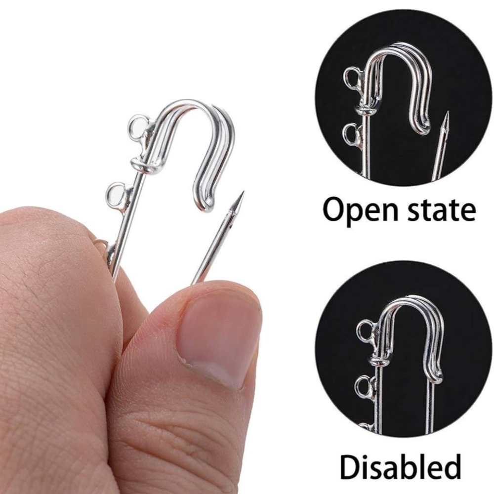 10/20 stücke 50/65/70mm Pflicht Sicherheit Metall Stift Verschluss 3 Löcher Für DIY Brosche Schmuck handwerk Machen Material Handwerk Zubehör