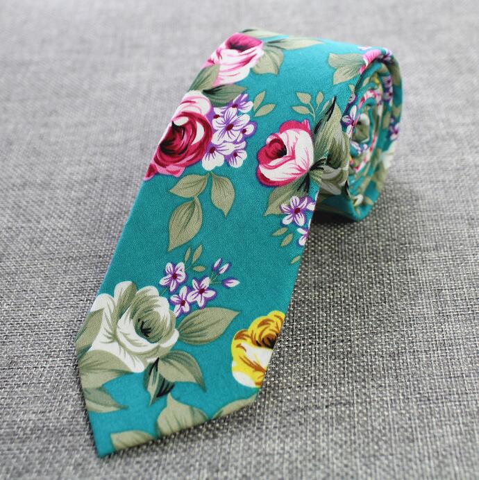 Rbott Retro Floral corbatas Paisley corbata 6cm corbatas de algodón para hombres Casual corbatas delgadas corbatas para bodas traje de: 28