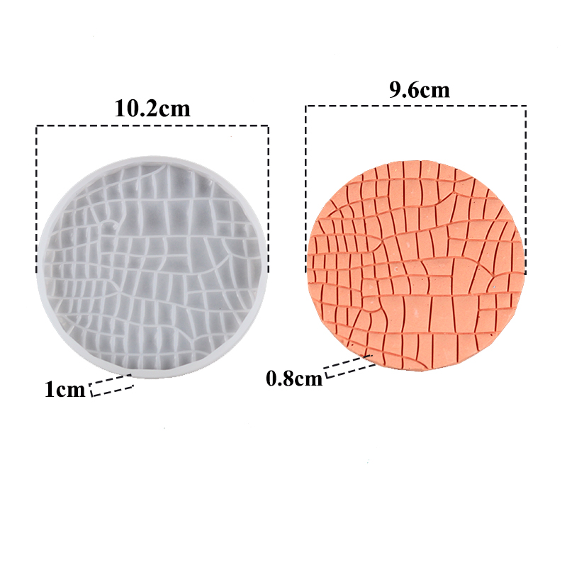 Molde de silicona de resina para posavasos redondo de Mandala, bandeja para posavasos de café, molde para bricolaje, resina epoxi, yeso, hormigón, copa de vino, molde para estera: Borgoña