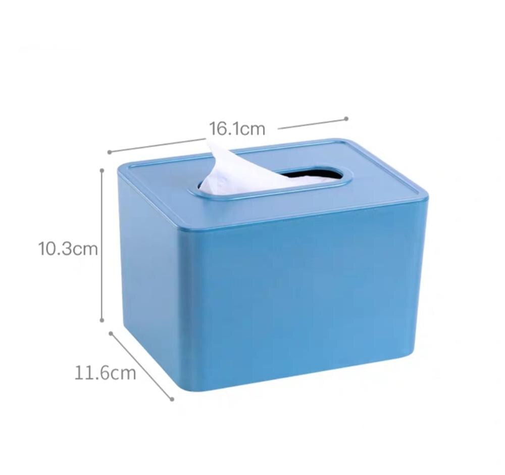 Elegante elegante suporte de papel casa hotel caixa de tecido plástico recipiente toalha guardanapo suporte de tecido caixa de armazenamento acessórios: small blue
