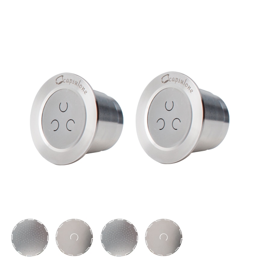 Capsulone 3rd STAINLESS STEEL Metal Capsule Compatible Nespresso Machine Refillable Reusable thread capsule: 2 capsule