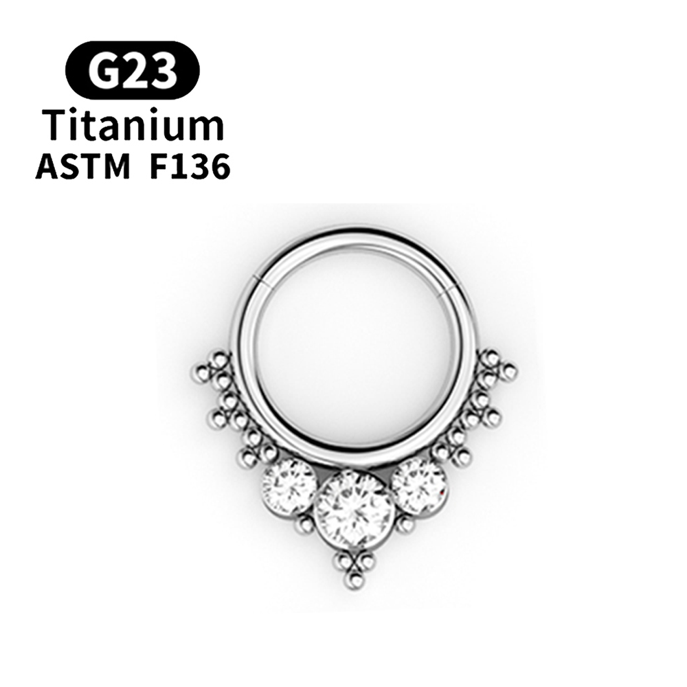 Pendientes de titanio G23, aro redondo para cartílago del trago, hélice Daith, labio con bisagras, segmento, oreja, nariz, anillo, joyería para Piercing corporal