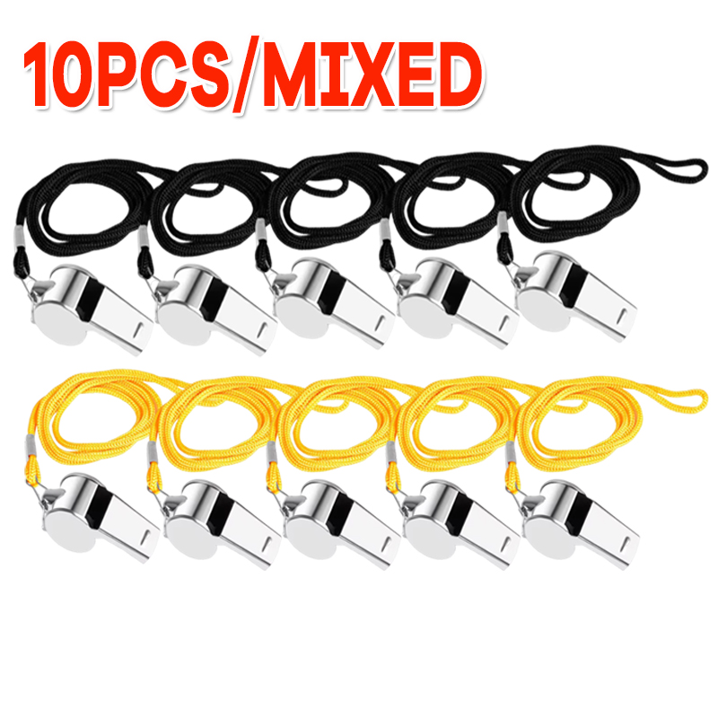 Stainless Steel Whistle with Lanyard Outdoor Referee Super Loud Whistle Cheerleader Sporting Goods for Training