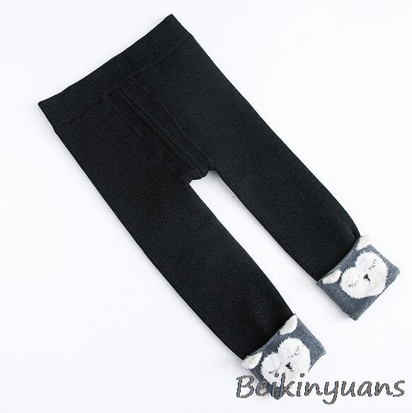 Høst og vinter barn en pluss fløyel varm baby baby leggings dyrehode dreiet bomull barn ni bukser: Ugle grå / S  (0 - 2 år gammel)