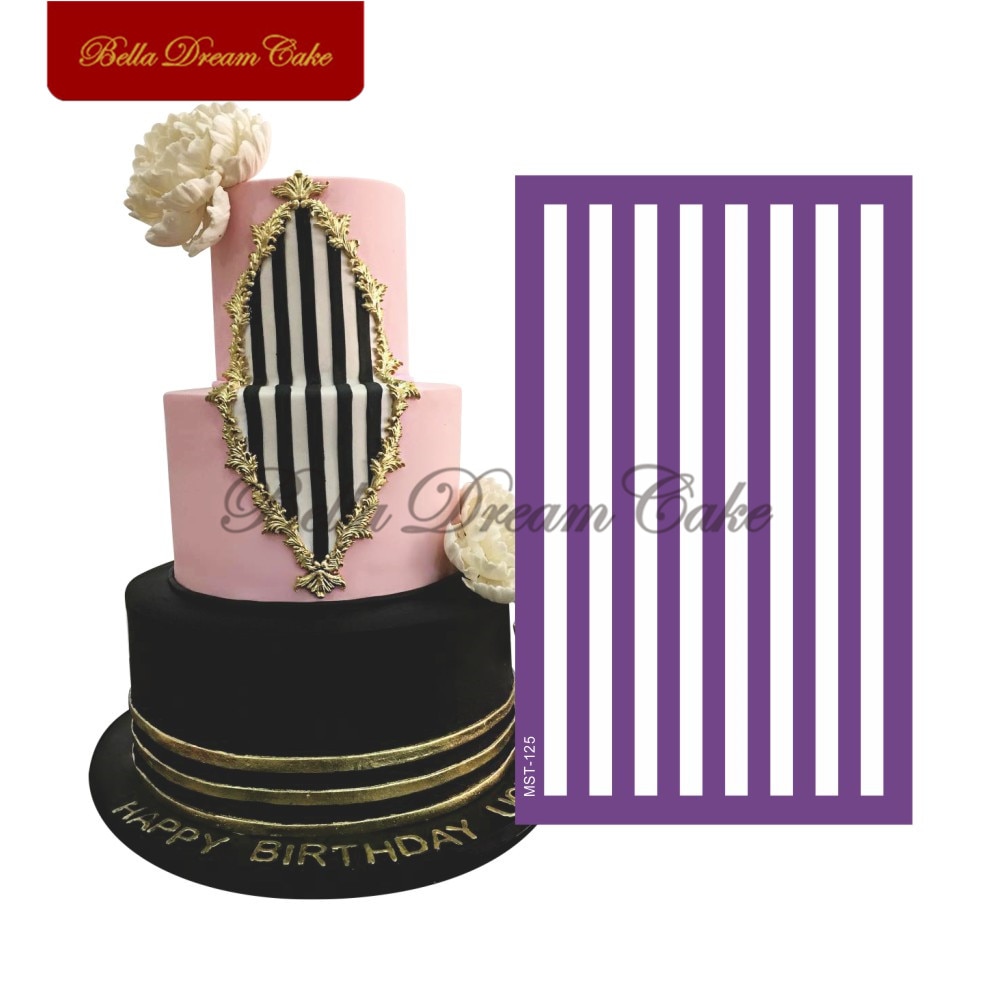 Klassische Streifen Kuchen Schablone Fondant Sugarcraft Hochzeit Kuchen Form Stoff Mesh Schablonen Kuchen Form Kuchen Dekorieren Werkzeug Backformen