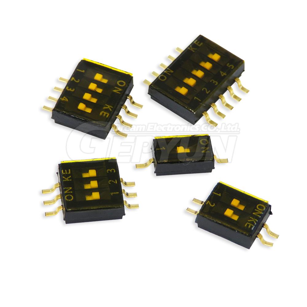 5pcs SMD SMT slide switch 1P 2P 3P 4P 5P 1.27mm position method DIP black pitch toggle switch black snap switch