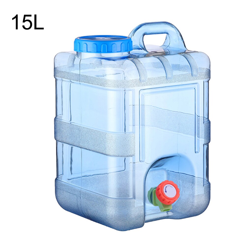 Wasser Behälter Lebensmittel Klasse Sicherheit Wasser Panzer Eimer Camping Picknick Fahren Wasserkocher Mit Wasserhahn Tragbaren Außen Große Kapazität: Blau 15L