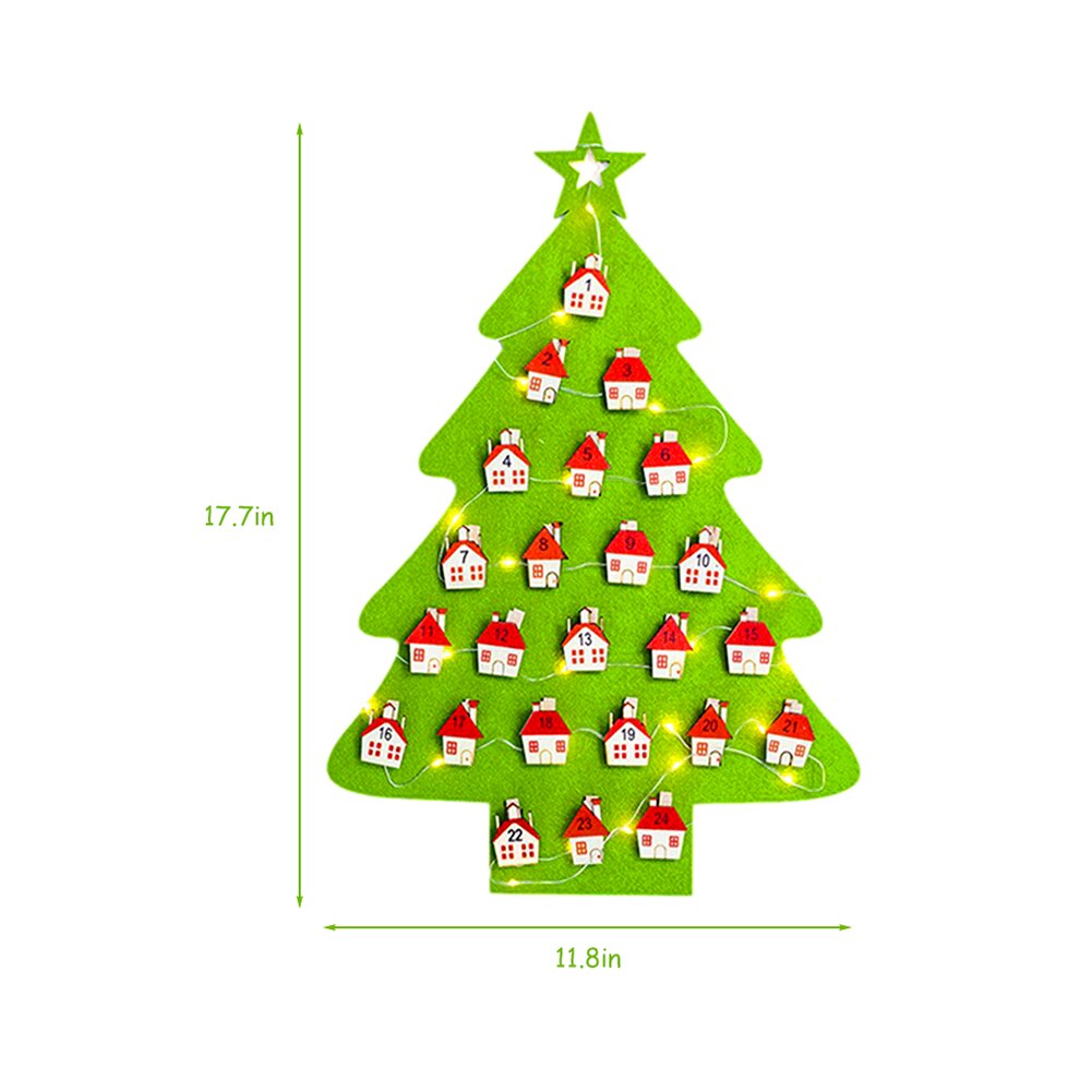3D bricolage feutre arbre de noël avec éclairage maison décoration de noël enfant de noël jouets nouvel an Navidad décorations de noël: A1