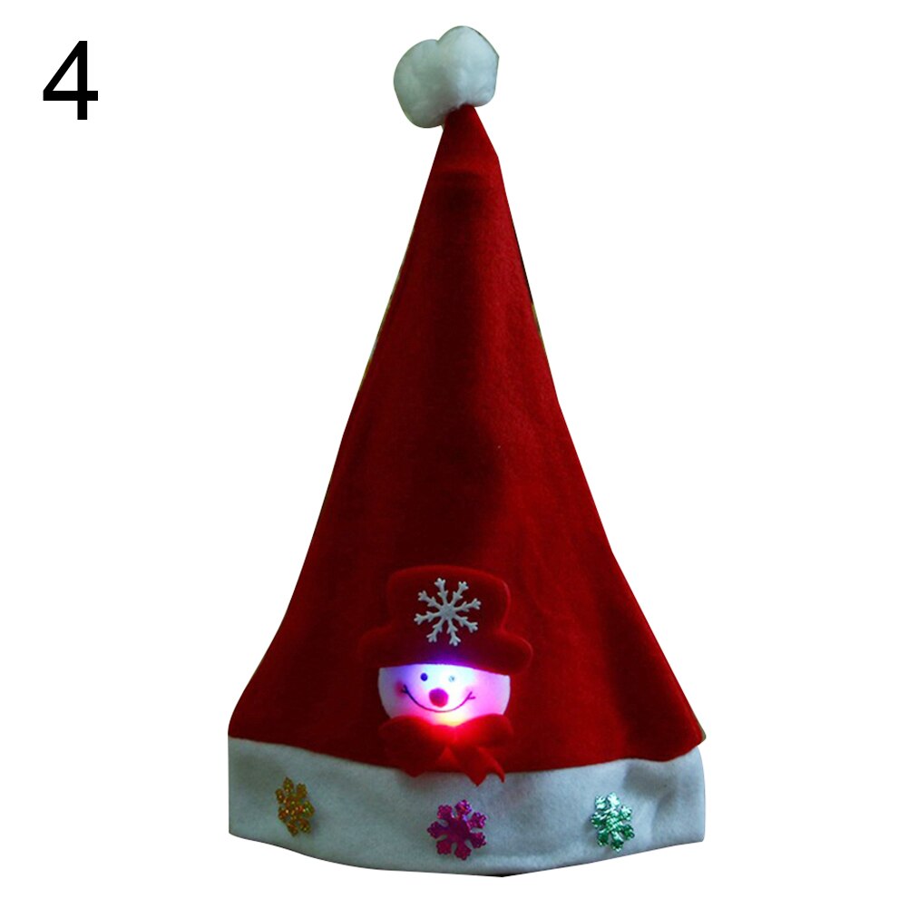 Joyeux noël adulte enfant lumière LED casquette père noël bonhomme de neige Elk chapeau de noël: Adult Snowman