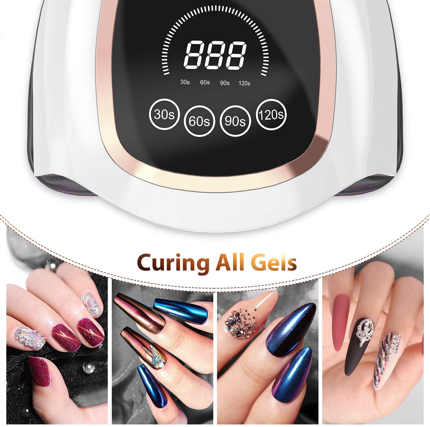 Krachtige Uv Led Lamp Voor Nagels Gel Droger 80W Lamp Voor Drogen Nagels Uv Gel Met Smart Sensor Lcd display Lamp Voor Manicure Pedicu