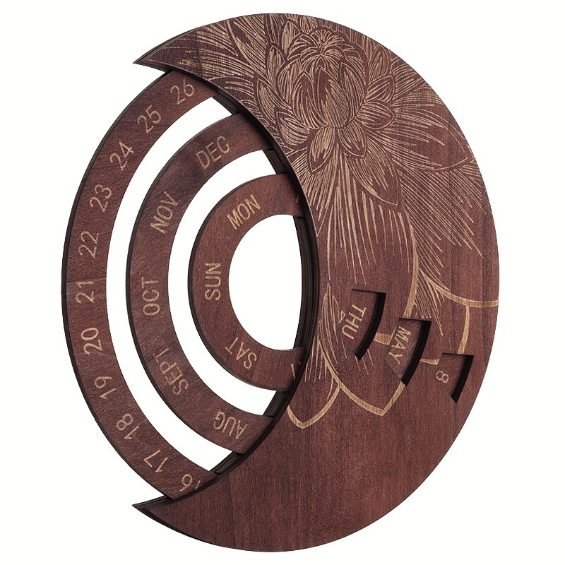 Calendar Wooden Everlasting Perpetual Wall Hanging Crafts Perpetual Calendar DIY Crafts Decoration