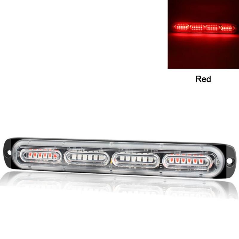 Voiture camion clignotant d'urgence tableau de bord stroboscopique voyant d'avertissement jour en cours d'exécution Flash Police lumières 24 barre de Led Modes clignotants 12V hors route: Red