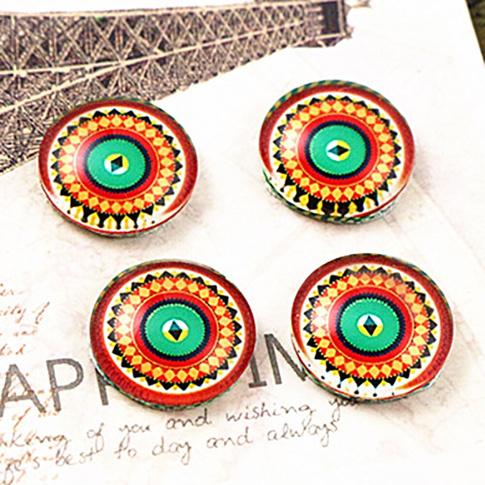 20pcs 12mm Handmade Photo Glass Cabochons (Color pattern series): E4-17
