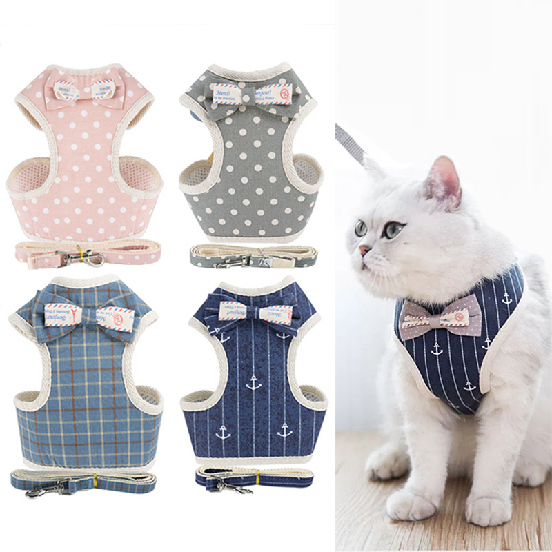 Conjunto de arnés y correa para gato, chaleco para cachorro y gatito, accesorios para mascotas, banda para el pecho