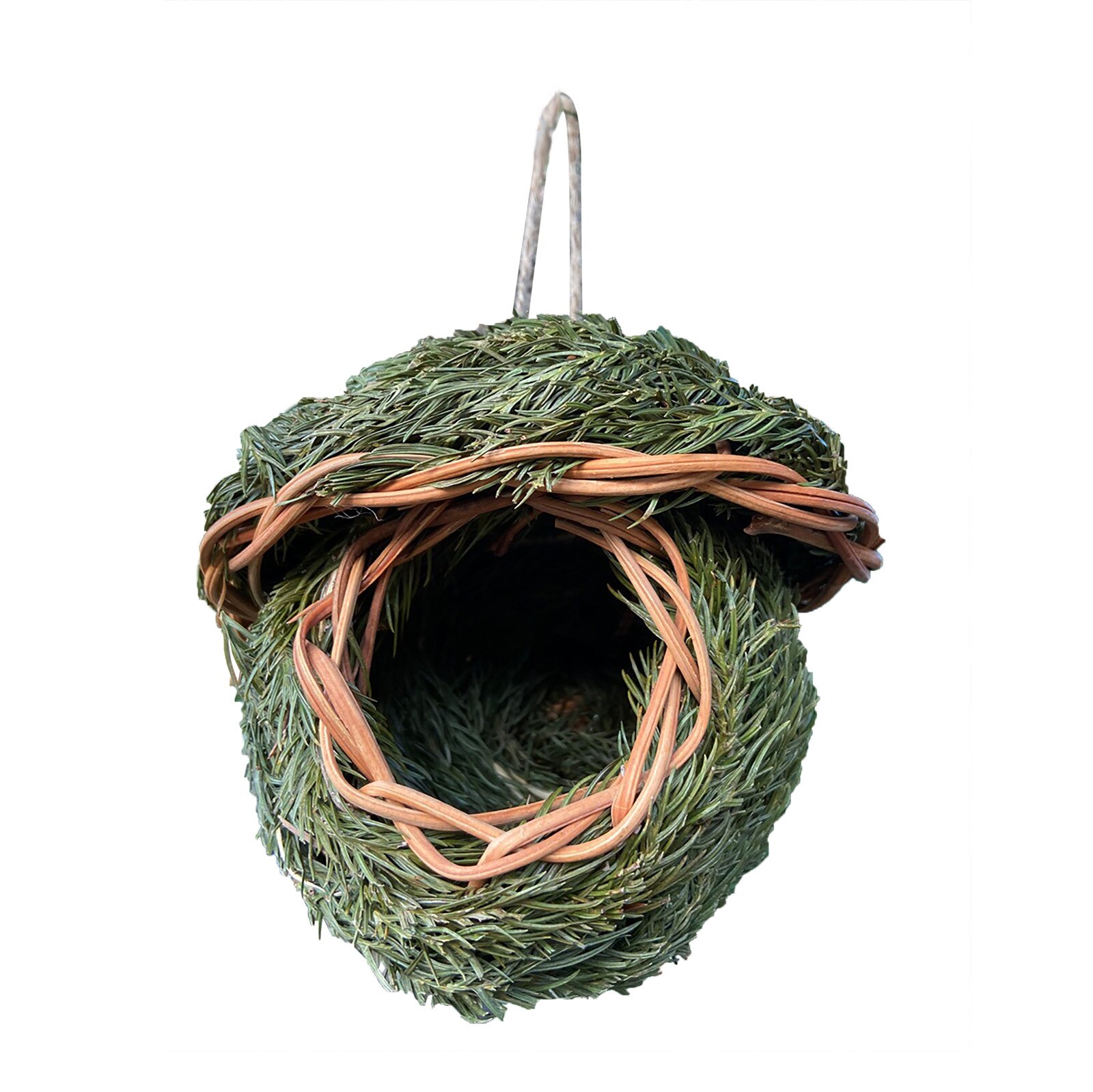 Birds Nest Bird Cage Natural Grass Cage Bird House Outdoor Decorative Weaved Hanging Parrot Nest Houses Pet Bedroom For Garden