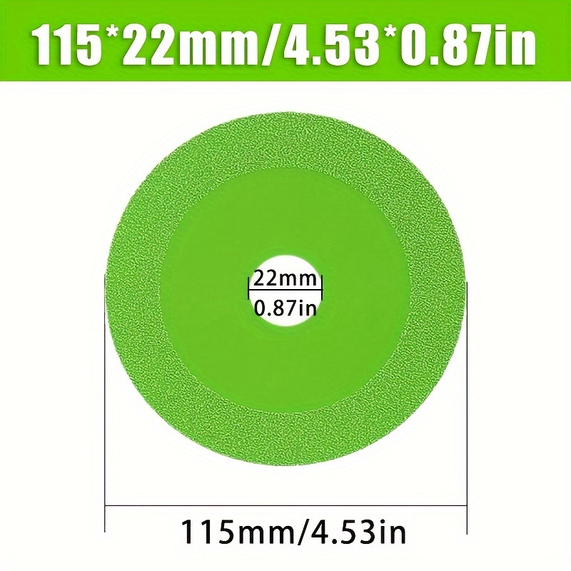 Hoja de corte de vidrio de diamante, hoja de sierra fina de 100/115/125mm, disco de corte de piedra duradero para cerámica, vidrio, Jade, azulejo, mármol, 1 ud.: Blanco