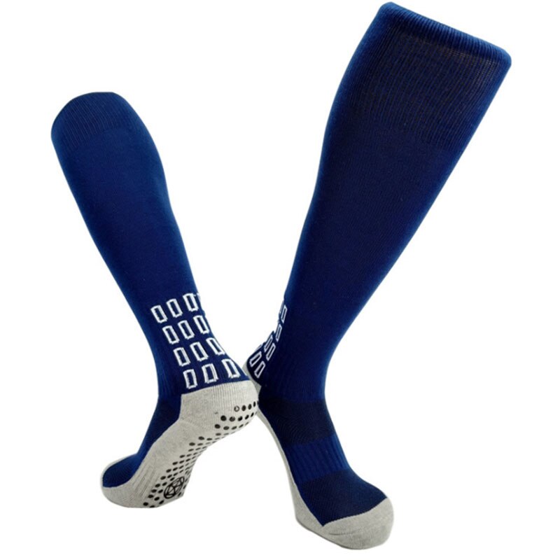 Adult Kids Football Socks Rugby Hockey Soccer Sport Breathable Elastic Anti-slip: Sapphire Blue / L-For Adult