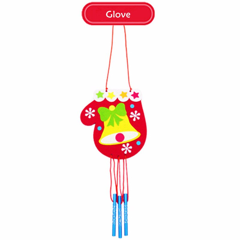 Children DIY Christmas Wind Chime Handmade Non Woven Wind Bell Kid Manual Craft Toy Decorative Pendant Materials Package: Glove