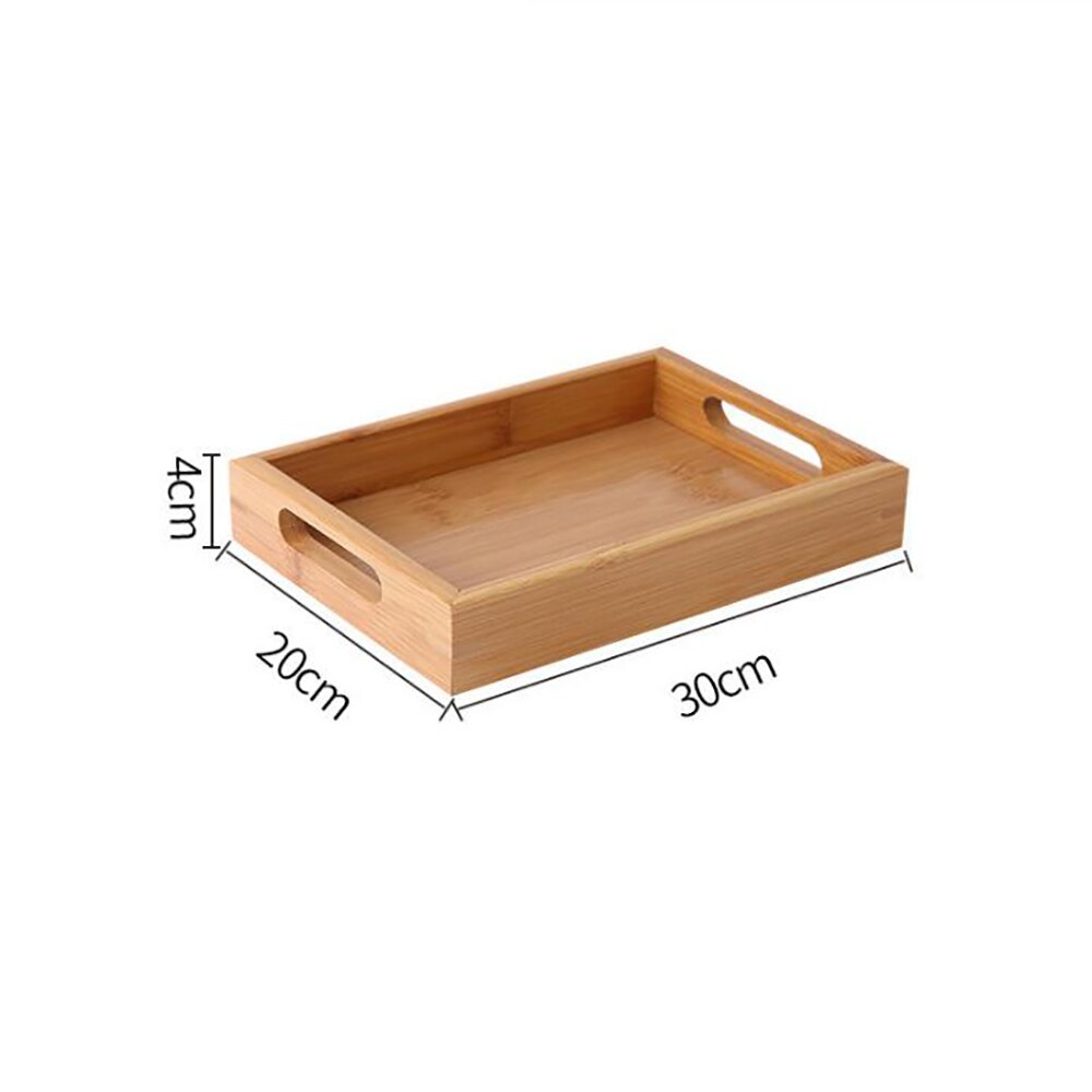 1Pcs Bamboo Wooden Tray Rectangular Tea Tray Solid Wood Household Kung Fu Tea Set Water Cup Tray Wooden Bread Wooden Dinner Tray: 30x20x4cm