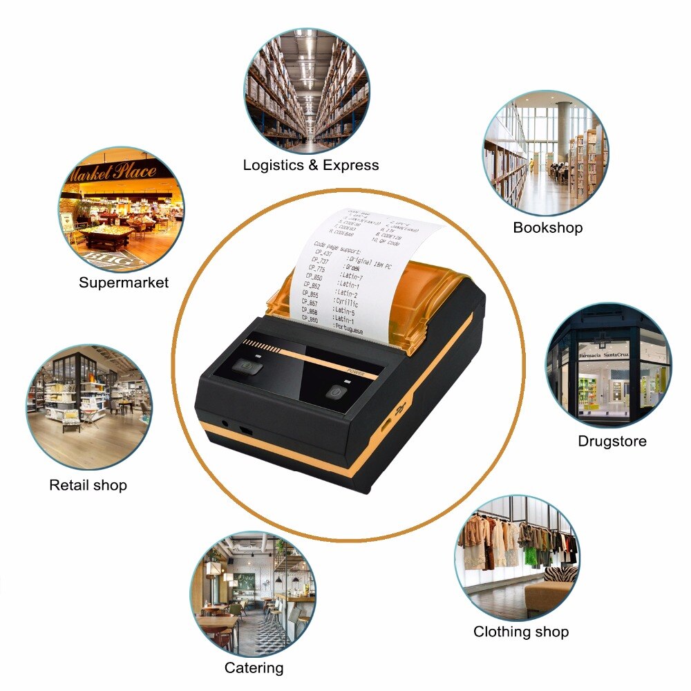 Milestone Bluetooth Printer Android IOS Thermal Printer POS bill receipt ticket POS portable USB Computer Printer mini MHT-P5801