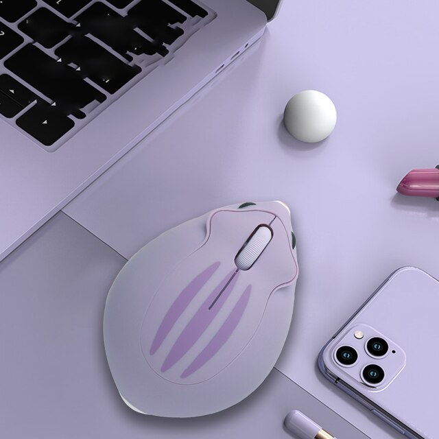 CHYI Mini Mouse Gamer Cartoon USB Wireless Optical Mause Ergonomic 3D Hamster PC Mice with Nut Mouse Pad For laptop: purple